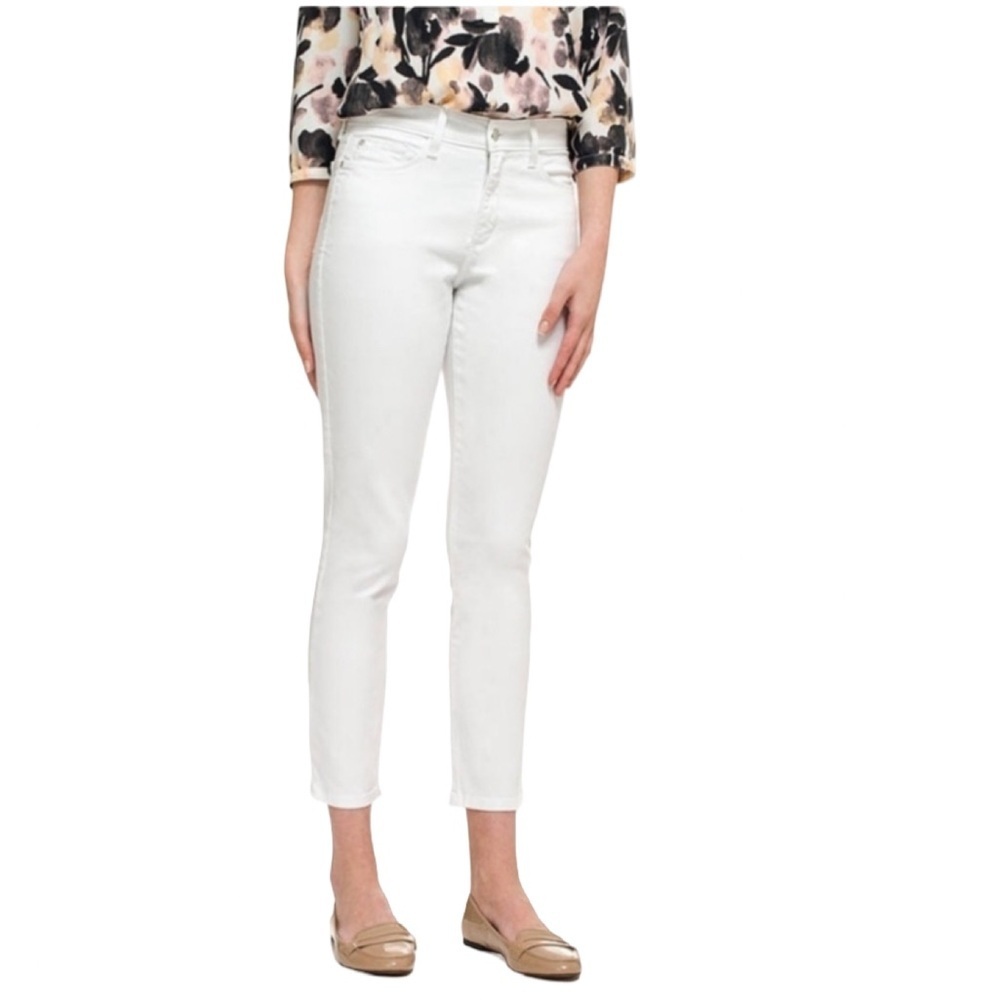 NYDJ Clarissa Mid Rise Ankle White Jeans Patented Lift Tuck Technology Size 12